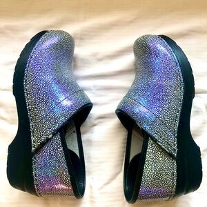 Dansko Iridescent Silver Mules for Nursing or Regularly Wear